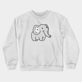 Cute Baby Elephant Doodle Drawing Crewneck Sweatshirt